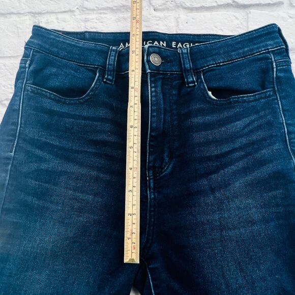 American‎ Eagle Jeans Women 4 Regular Blue Dark Wash Super High Rise Jegging - Picture 9 of 11